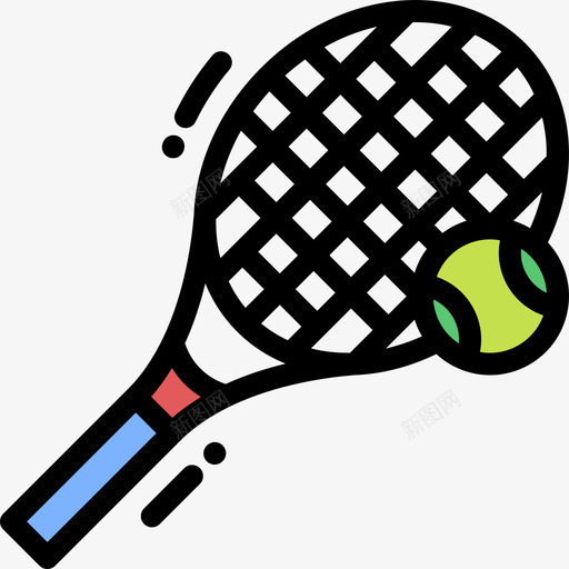 网球线条色图标svg_新图网 https://ixintu.com 线条色 网球