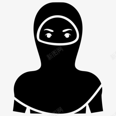 穆斯林妇女阿拉伯妇女巴拉尼亚妇女图标图标