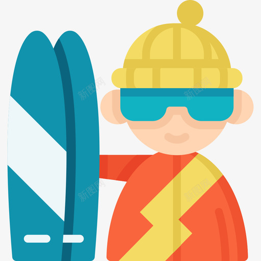 滑雪冬季运动13平地图标svg_新图网 https://ixintu.com 冬季运动13 平地 滑雪