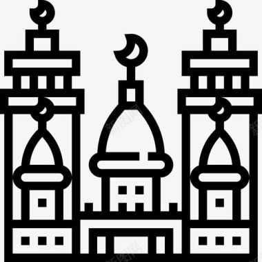 清真寺阿拉伯联合酋长国2直线图标图标