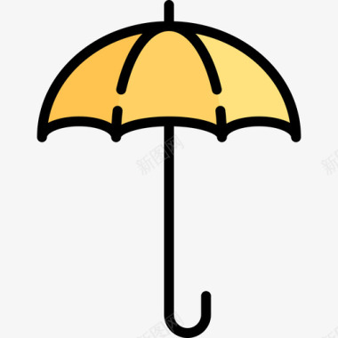 伞电子商务41线性颜色图标图标