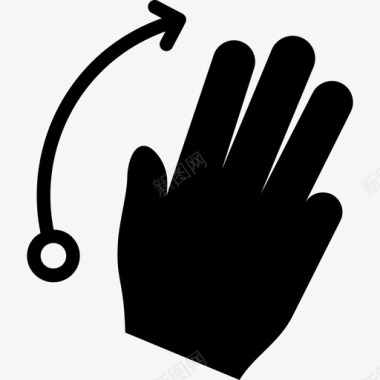 三个手指向右轻弹三个手指向右弹触摸手势v2图标图标