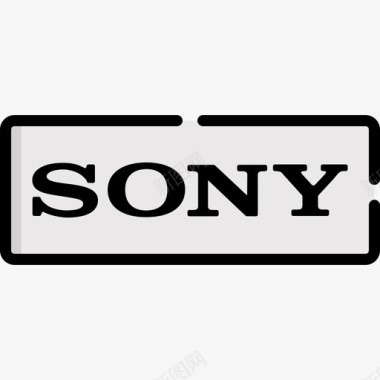 索尼视频游戏logo2线性颜色图标图标