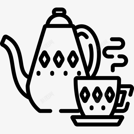 热茶冬季22线性图标svg_新图网 https://ixintu.com 冬季22 热茶 线性
