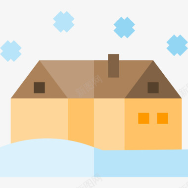住宅冬季自然5公寓图标图标