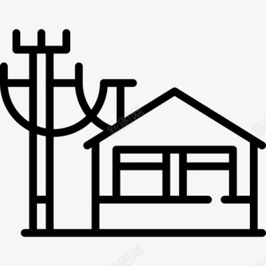 房屋电工工具和元件3线性图标图标