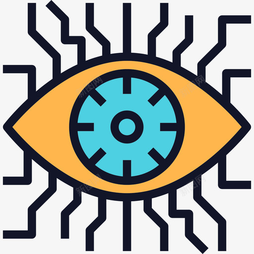 眼睛机器人17线性颜色图标svg_新图网 https://ixintu.com 机器人17 眼睛 线性颜色