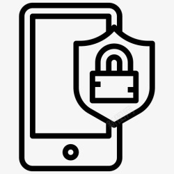 手机安全系统移动安全手机挂锁图标高清图片