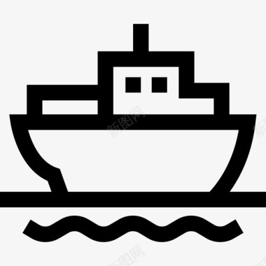 北极5号船直线型图标图标