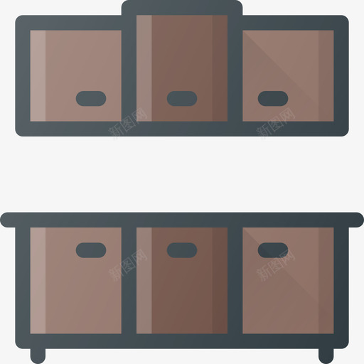 室内彩色橱柜3件图标svg_新图网 https://ixintu.com 3件 室内彩色橱柜