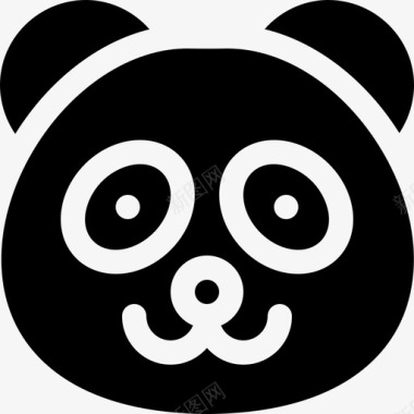熊猫野生动物3填充图标图标