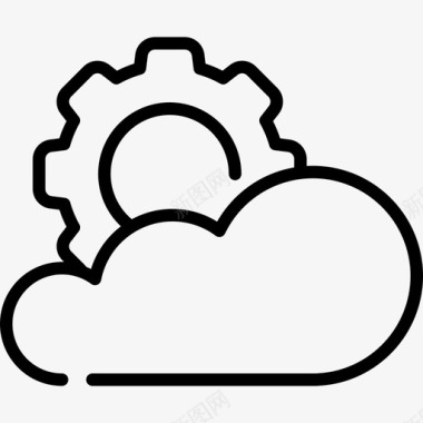 云计算技术支持12线性图标图标