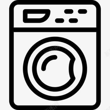 洗衣机清洁客房服务2线性图标图标