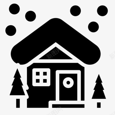 房子小屋圣诞节图标图标