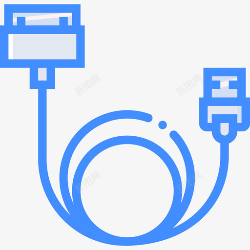 电缆tech7蓝色图标svg_新图网 https://ixintu.com tech7 电缆 蓝色