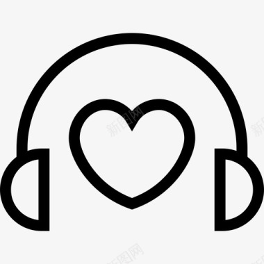 耳机爱情浪漫5线性图标图标