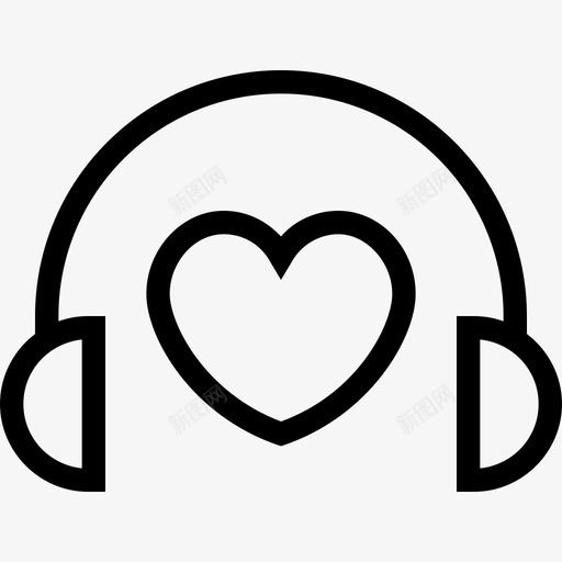 耳机爱情浪漫5线性图标svg_新图网 https://ixintu.com 爱情浪漫5 线性 耳机