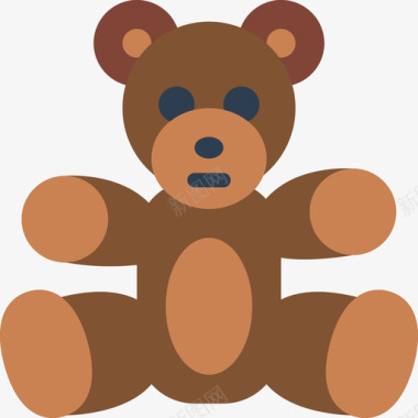 泰迪熊玩具13扁平图标图标
