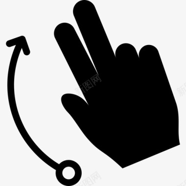 两个手指向上弹触摸手势v2图标图标