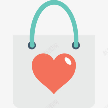 购物袋爱情和婚礼3平的图标图标