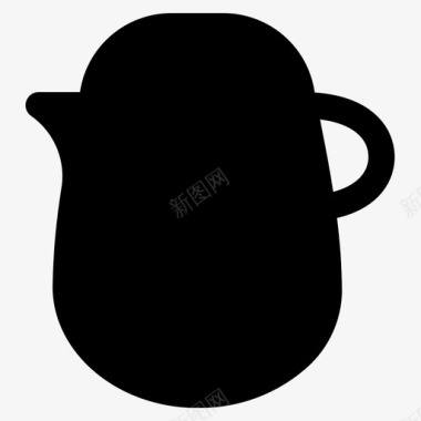 茶壶牛咖啡图标图标