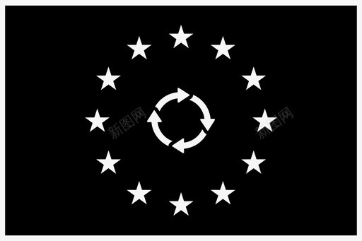 欧洲周期再次旗帜图标图标