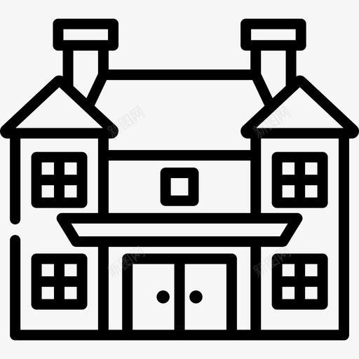维多利亚式住宅类型3直线式图标svg_新图网 https://ixintu.com 直线式 类型3 维多利亚式住宅