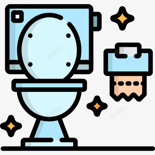 卫生间清洁5线性颜色图标svg_新图网 https://ixintu.com 卫生间 清洁5 线性颜色
