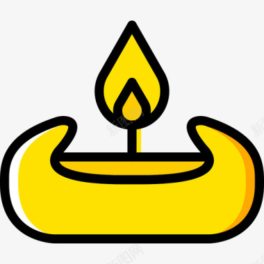 蜡烛spa瑜伽黄色图标图标