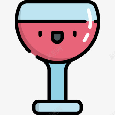 葡萄酒圣诞91线性颜色图标图标