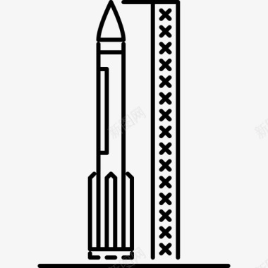火箭太空43直线型图标图标