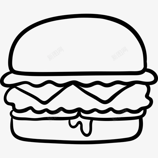 奶酪汉堡快餐14黑色图标svg_新图网 https://ixintu.com 奶酪汉堡 快餐14 黑色