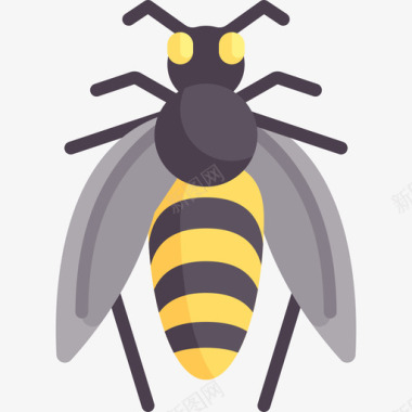 蜜蜂动物和自然扁平图标图标