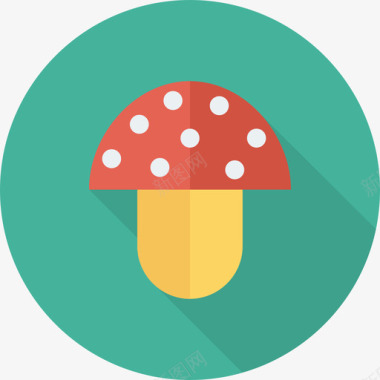 蘑菇食品和饮料22圆形图标图标