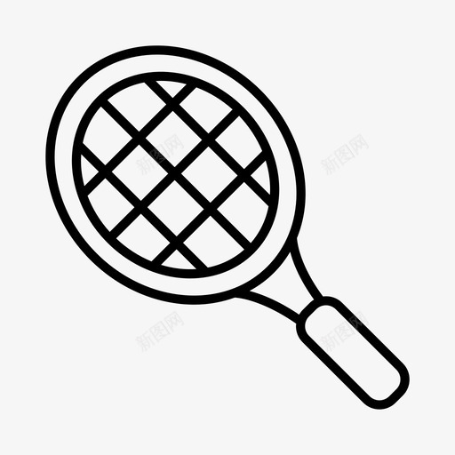 网球拍球类运动娱乐图标svg_新图网 https://ixintu.com 娱乐 球类运动 网球拍 运动