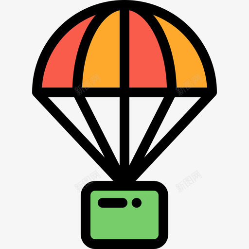 降落伞航空8线型颜色图标svg_新图网 https://ixintu.com 线型颜色 航空8 降落伞