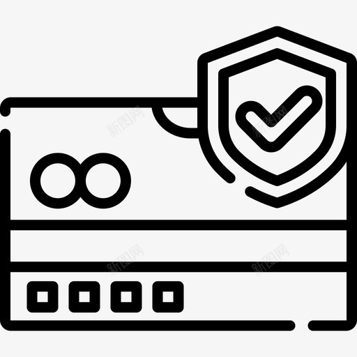 信用卡数据保护3线性图标svg_新图网 https://ixintu.com 信用卡 数据保护3 线性