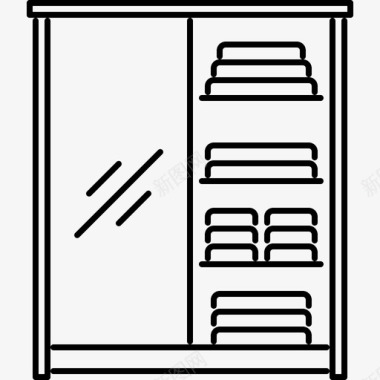 衣柜家具42线性图标图标