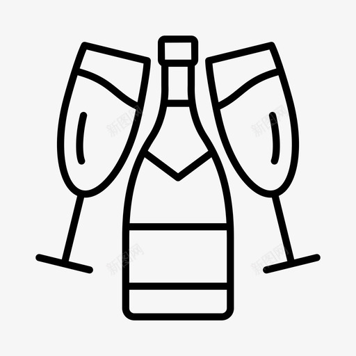 香槟生日庆祝图标svg_新图网 https://ixintu.com 庆祝 惊喜派对 派对 生日 饮料 香槟
