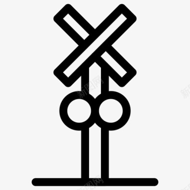 列车标志十字标志铁路图标图标