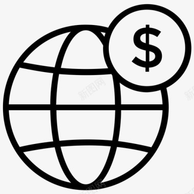 全球货币美元外汇图标图标