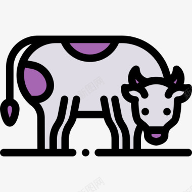 奶牛农业31线性颜色图标图标