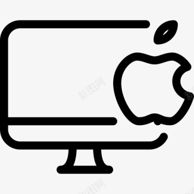 Mac台式计算机2台线性图标图标