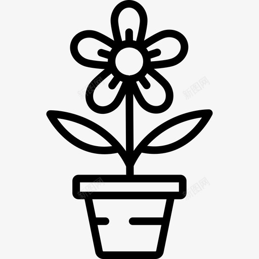 花室内植物3线状图标svg_新图网 https://ixintu.com 室内植物3 线状 花