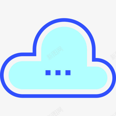 云计算网络安全线性色彩图标图标