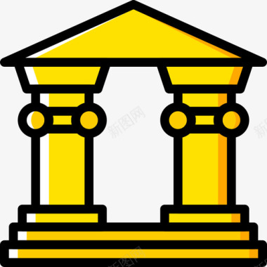 拱门建筑6黄色图标图标