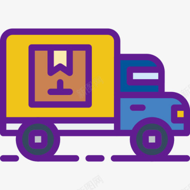 送货车购物64线颜色图标图标
