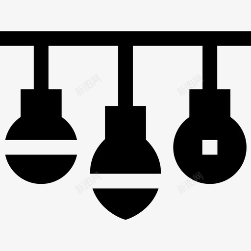 灯圣诞装饰品3填充图标svg_新图网 https://ixintu.com 圣诞装饰品3 填充 灯