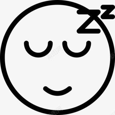 睡眠表情符号23线性图标图标
