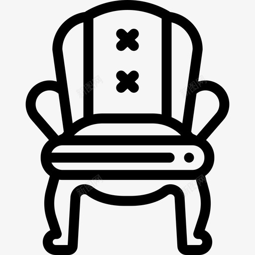 扶手椅复古装饰15线形图标svg_新图网 https://ixintu.com 复古装饰15 扶手椅 线形